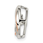 Sterling Silver Platium-plated Rose-tone Vibrant CZ Chain Slide - Product Photo