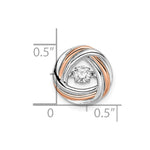 Sterling Silver Platium-plated Rose-tone Vibrant CZ Chain Slide - Product Photo