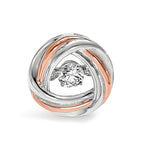 Sterling Silver Platium-plated Rose-tone Vibrant CZ Chain Slide - Product Photo