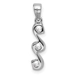 Sterling Silver Rhodium-plated Swirl 3-stone CZ Pendant - Product Photo