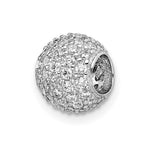Sterling Silver Rhodium-plated CZ Bead Pendant - Product Photo