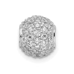 Sterling Silver Rhodium-plated CZ Bead Pendant - Product Photo