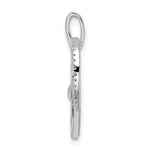 Sterling Silver Rhodium-plated CZ Heart with Cat Silhouette Pendant - Product Photo