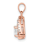 Sterling Silver Rose-tone Triangle CZ Pendant - Product Photo