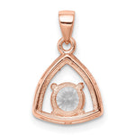 Sterling Silver Rose-tone Triangle CZ Pendant - Product Photo