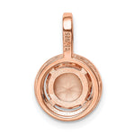 Sterling Silver Rose-tone / CZ Round Halo Pendant - Product Photo