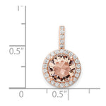 Sterling Silver Rose-tone / CZ Round Halo Pendant - Product Photo