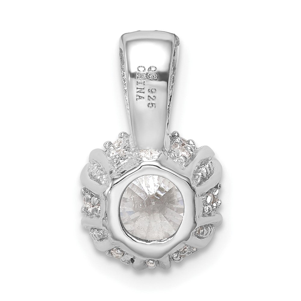 Sterling Silver Rhodium-plated CZ Pendant - Product Photo