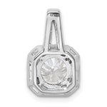 Sterling Silver Rhodium-platedCZ Halo Pendant - Product Photo