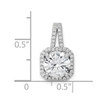 Sterling Silver Rhodium-platedCZ Halo Pendant - Product Photo