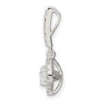Sterling Silver CZ Halo Dangle Pendant - Product Photo