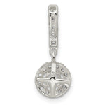 Sterling Silver CZ Halo Dangle Pendant - Product Photo