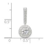 Sterling Silver CZ Halo Dangle Pendant - Product Photo