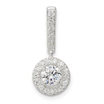 Sterling Silver CZ Halo Dangle Pendant - Product Photo
