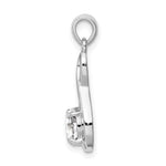Sterling Silver Rhodium-plated 6.5mm CZ Teardrop Pendant - Product Photo