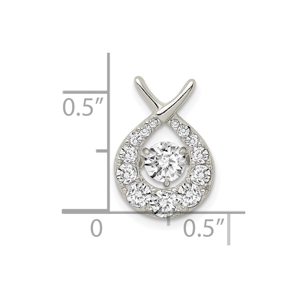 Sterling Silver Vibrant CZ Pendant - Product Photo
