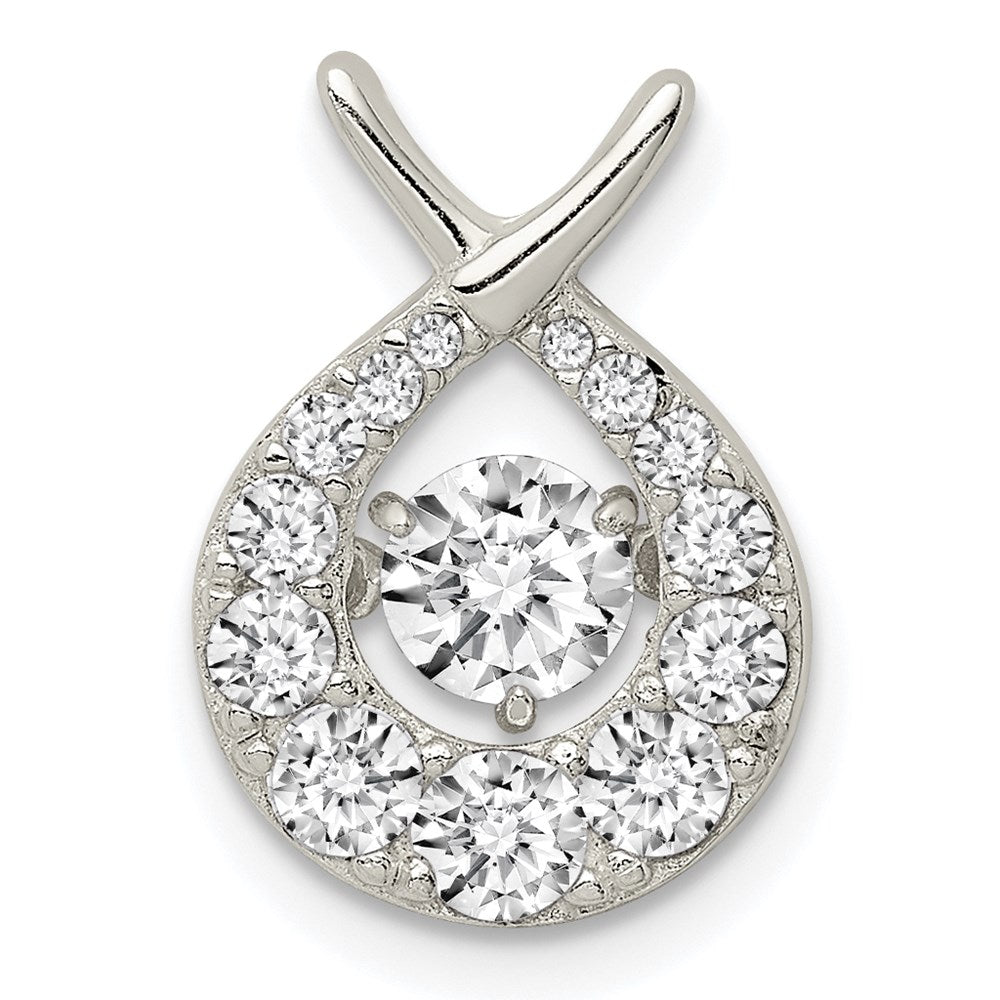 Sterling Silver Vibrant CZ Pendant - Product Photo