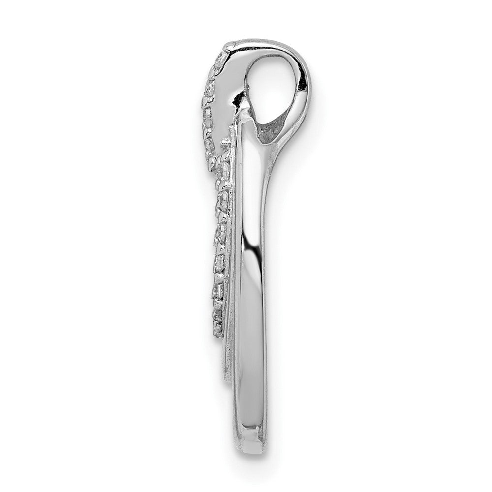Sterling Silver Rhodium-plated CZ 3-Oval Chain Slide - Product Photo