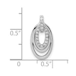 Sterling Silver Rhodium-plated CZ 3-Oval Chain Slide - Product Photo