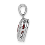 Sterling Silver Rhodium Plated Interchangeable CZ Heart Pendant - Product Photo