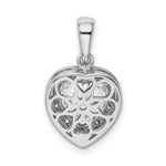 Sterling Silver Rhodium Plated Interchangeable CZ Heart Pendant - Product Photo