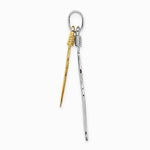 Sterling Silver Rhodium-plated Polished Gold-tone Double Feather Pendant - Product Photo