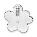 Sterling Silver Rhodium-plated Created Opal Inlay Paw Print Chain Slide - Product Photo