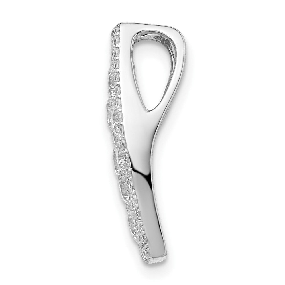 Sterling Silver Rhodium-plated CZ Slide - Product Photo