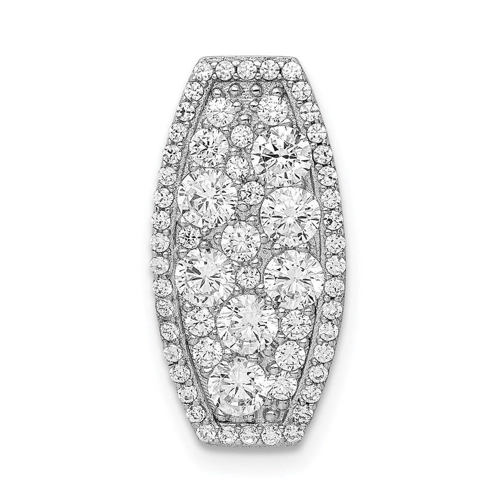 Sterling Silver Rhodium-plated CZ Slide - Product Photo