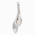 Sterling Silver RH-plated & Rose Gold-plated Polished & Brushed Leaf Slide - Product Photo