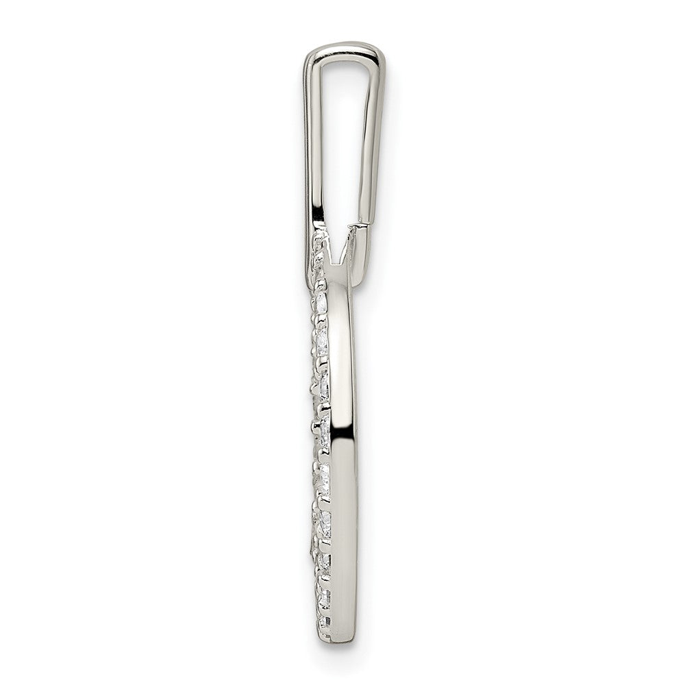 Sterling Silver Polished CZ Circle Pendant - Product Photo