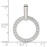 Sterling Silver Polished CZ Circle Pendant - Product Photo