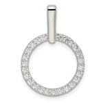 Sterling Silver Polished CZ Circle Pendant - Product Photo