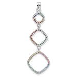 Sterling Silver Rhodium-plated Multi-color Nano Crystal Pendant - Product Photo