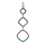Sterling Silver Rhodium-plated Multi-color Nano Crystal Pendant - Product Photo