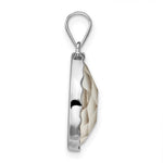 Sterling Silver Rhodium-plated Glass Teardrop Pendant - Product Photo
