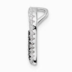 Sterling Silver Bk/Wht CZ Rhodium-plated Paw Print Heart Chain Slide - Product Photo