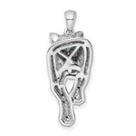 Sterling Silver Blk/White Rhodium-plated Polished CZ Cheetah Pendant - Product Photo