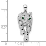 Sterling Silver Blk/White Rhodium-plated Polished CZ Cheetah Pendant - Product Photo