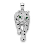 Sterling Silver Blk/White Rhodium-plated Polished CZ Cheetah Pendant - Product Photo