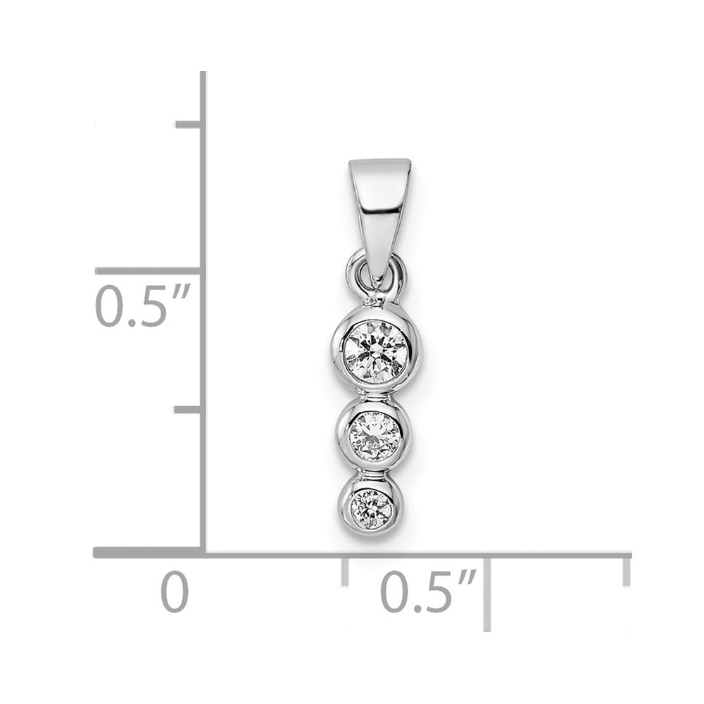 Sterling Silver RH Polished CZ  Pendant - Product Photo