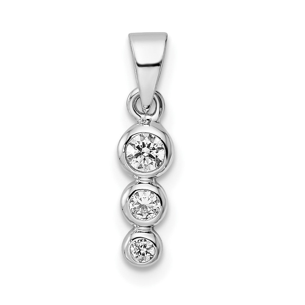 Sterling Silver RH Polished CZ  Pendant - Product Photo