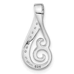 Sterling Silver Rh-plated Polished CZ Swirl Chain Slide - Product Photo