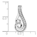 Sterling Silver Rh-plated Polished CZ Swirl Chain Slide - Product Photo