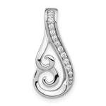 Sterling Silver Rh-plated Polished CZ Swirl Chain Slide - Product Photo