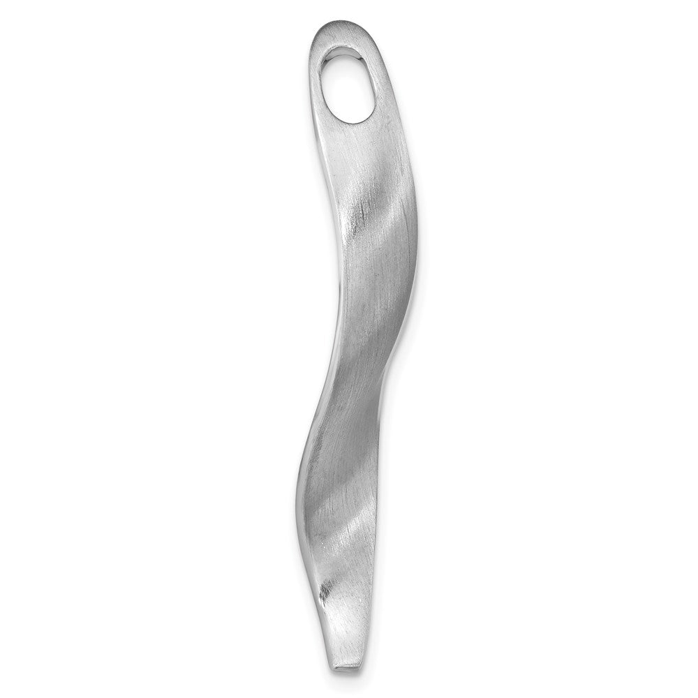 Sterling Silver RH-plated Brushed & Polished Curved Chain Slide - Product Photo