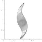 Sterling Silver RH-plated Brushed & Polished Curved Chain Slide - Product Photo