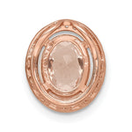 Sterling Silver Rose-tone Polished Pink & White CZ Oval Chain Slide - Product Photo