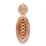 Sterling Silver Rose-tone Black Rhodium-plated CZ Pendant - Product Photo