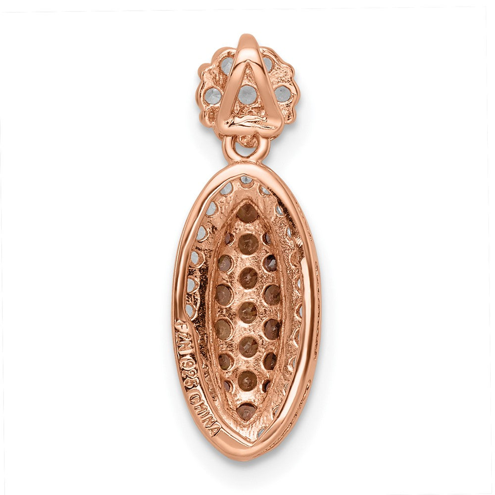 Sterling Silver Rose-tone Black Rhodium-plated CZ Pendant - Product Photo